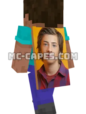 JJ Powell Minecraft cape worn on a player