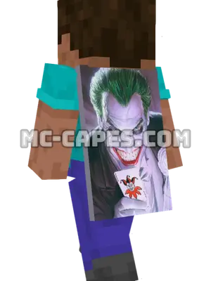 Joker Minecraft cape worn on a player