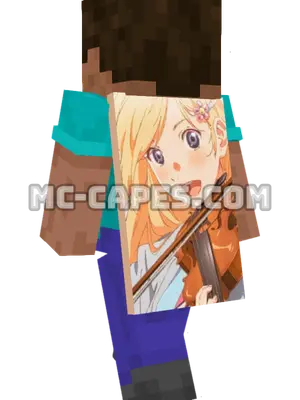 Kaori Miyazono Minecraft cape worn on a player