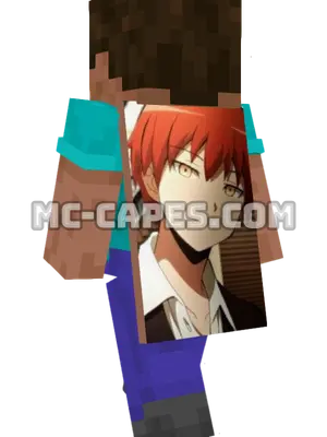 Karma Akabane Minecraft cape worn on a player