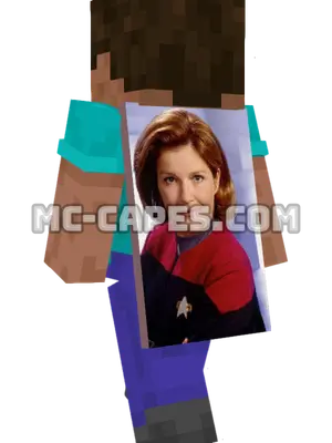 Kathryn Janeway Minecraft cape worn on a player