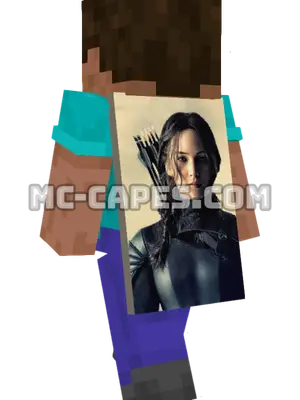 Katniss Everdeen Minecraft cape worn on a player