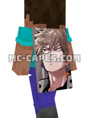 Katsuki Bakugou Minecraft cape worn on a player