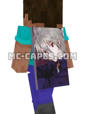 Kaworu Nagisa Minecraft cape worn on a player