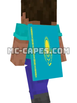 Kazakhstan Flag Minecraft cape worn on a player