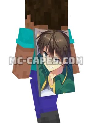 Kazuma Satou Minecraft cape worn on a player