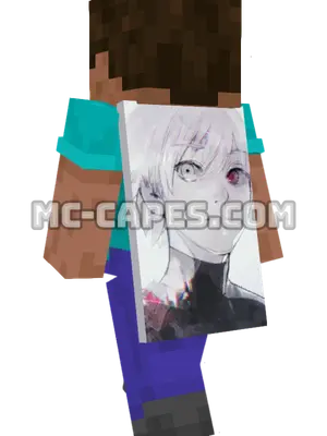 Ken Kaneki Minecraft cape worn on a player