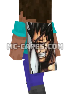 Kenpachi Zaraki Minecraft cape worn on a player