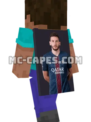 Khvicha Kvaratskhelia Minecraft cape worn on a player