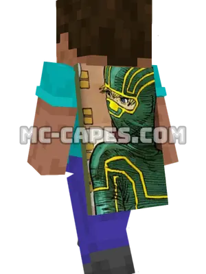 Kick-Ass Minecraft cape worn on a player