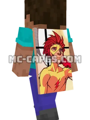 Kid Flash Minecraft cape worn on a player