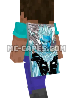 Killer Frost Minecraft cape worn on a player