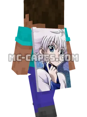 Killua Zoldyck Minecraft cape worn on a player