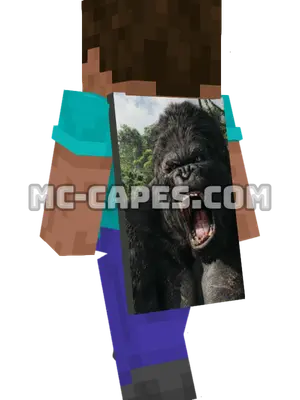 King Kong Minecraft cape worn on a player