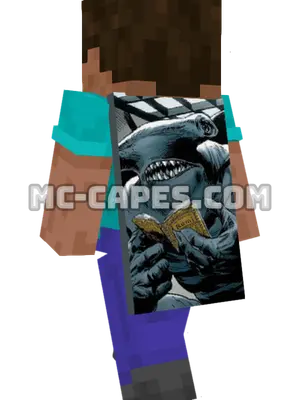 King Shark Minecraft cape worn on a player