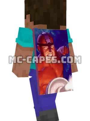 Klaw Minecraft cape worn on a player