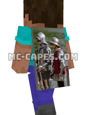 Knights By Lake Minecraft cape worn on a player