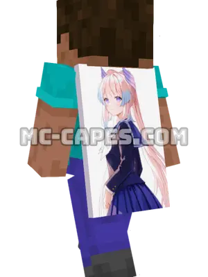 Kokomi School Uniform Minecraft cape worn on a player