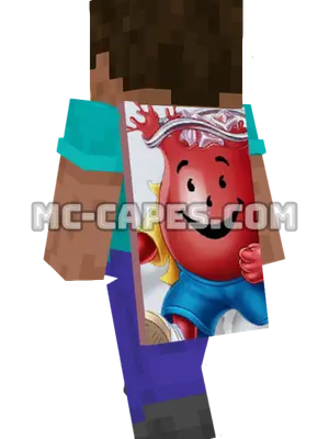 Kool-Aid Man Minecraft cape worn on a player