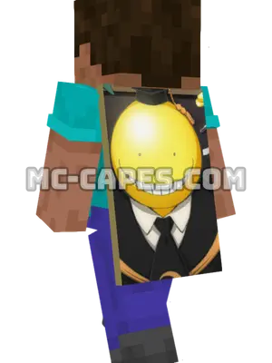 Koro-sensei Minecraft cape worn on a player