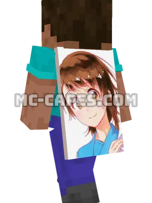 Kosaki Onodera Minecraft cape worn on a player