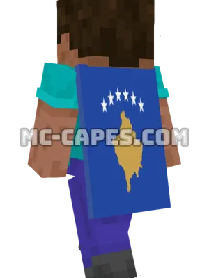 Kosovo Flag Minecraft cape worn on a player