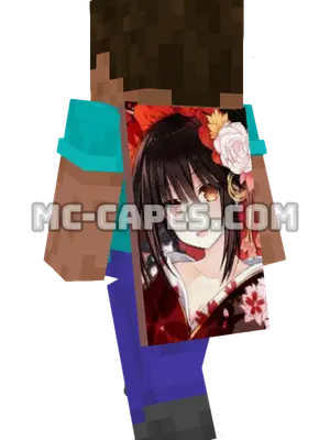 Kurumi Tokisaki Minecraft cape worn on a player
