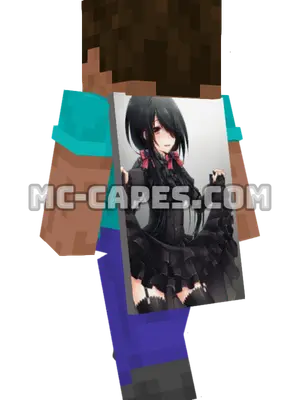 Kurumi Tokisaki Dress Minecraft cape worn on a player