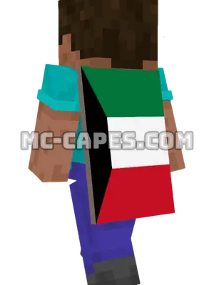 Kuwait Flag Minecraft cape worn on a player