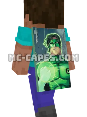 Kyle Rayner Minecraft cape worn on a player