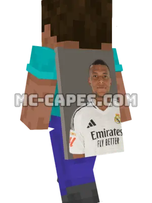 Kylian Mbappe Minecraft cape worn on a player