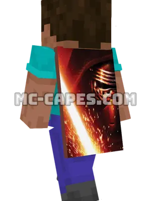 Kylo Ren Minecraft cape worn on a player