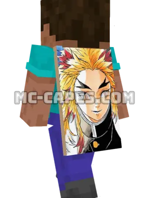 Kyoujurou Rengoku Minecraft cape worn on a player