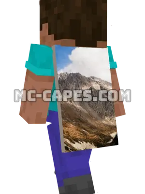 Kyrgyzstan Mountains Minecraft cape worn on a player