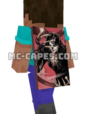 Lady Deathstrike Minecraft cape worn on a player