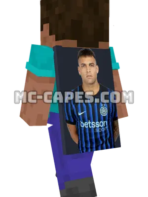 Lautaro Martinez Minecraft cape worn on a player