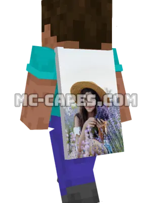 Lavender Field Girl Minecraft cape worn on a player