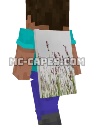Lavender Flowers Minecraft cape worn on a player