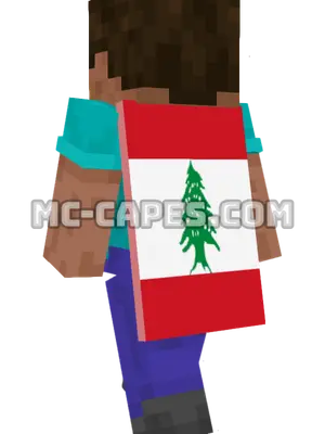Lebanon Flag Minecraft cape worn on a player