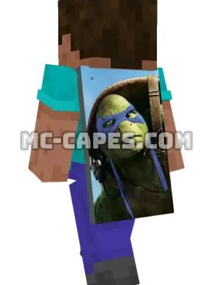 Leonardo Minecraft cape worn on a player