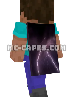 Lightning Bolt Minecraft cape worn on a player