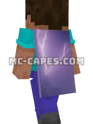 Lightning Bolt Minecraft cape worn on a player