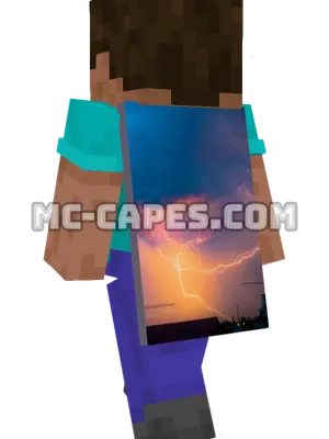 Lightning City Minecraft cape worn on a player