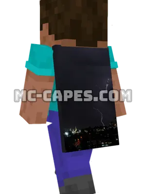 Lightning City Minecraft cape worn on a player