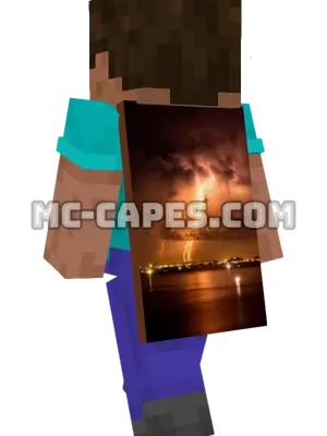 Lightning City Minecraft cape worn on a player