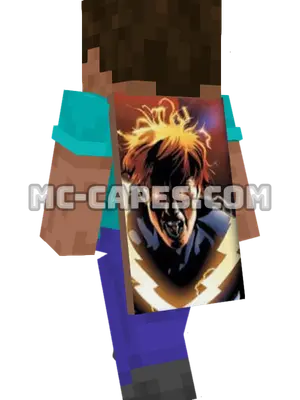 Lightning Lad Minecraft cape worn on a player