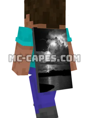 Lightning Over Water Minecraft cape worn on a player