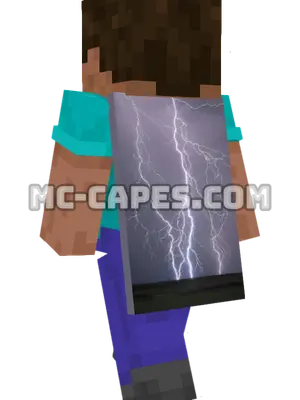 Lightning Sky Minecraft cape worn on a player