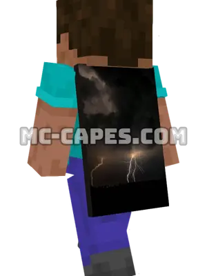 Lightning Storm Minecraft cape worn on a player