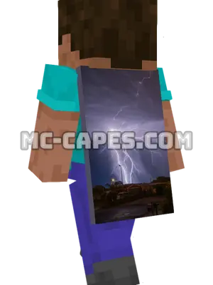 Lightning Storm Minecraft cape worn on a player